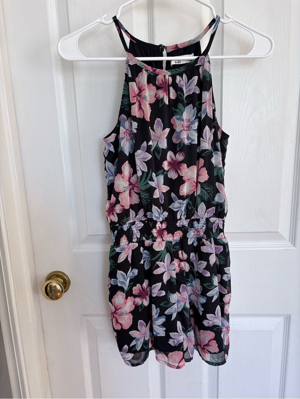 abercrombie kids Black Floral Romper